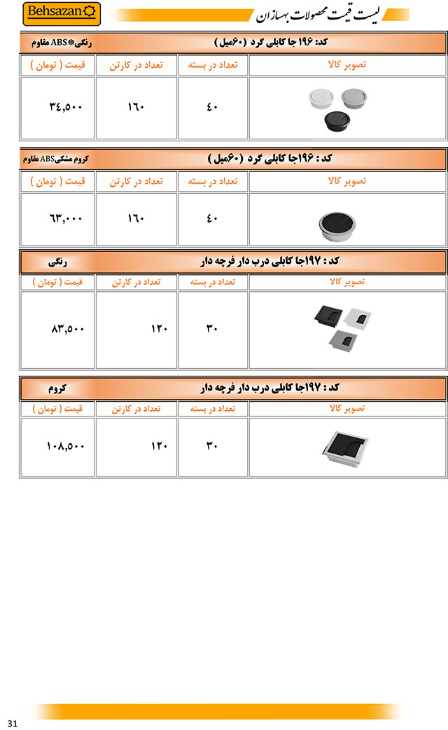 لیست قیمت بهسازان صفحه 31